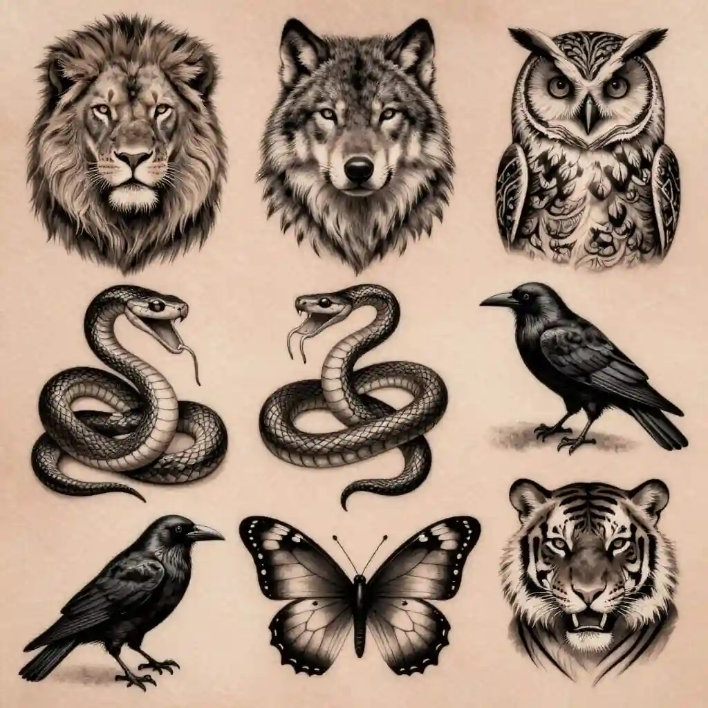 Tatouage et article : Tatouages animaux : signification et symboles complets