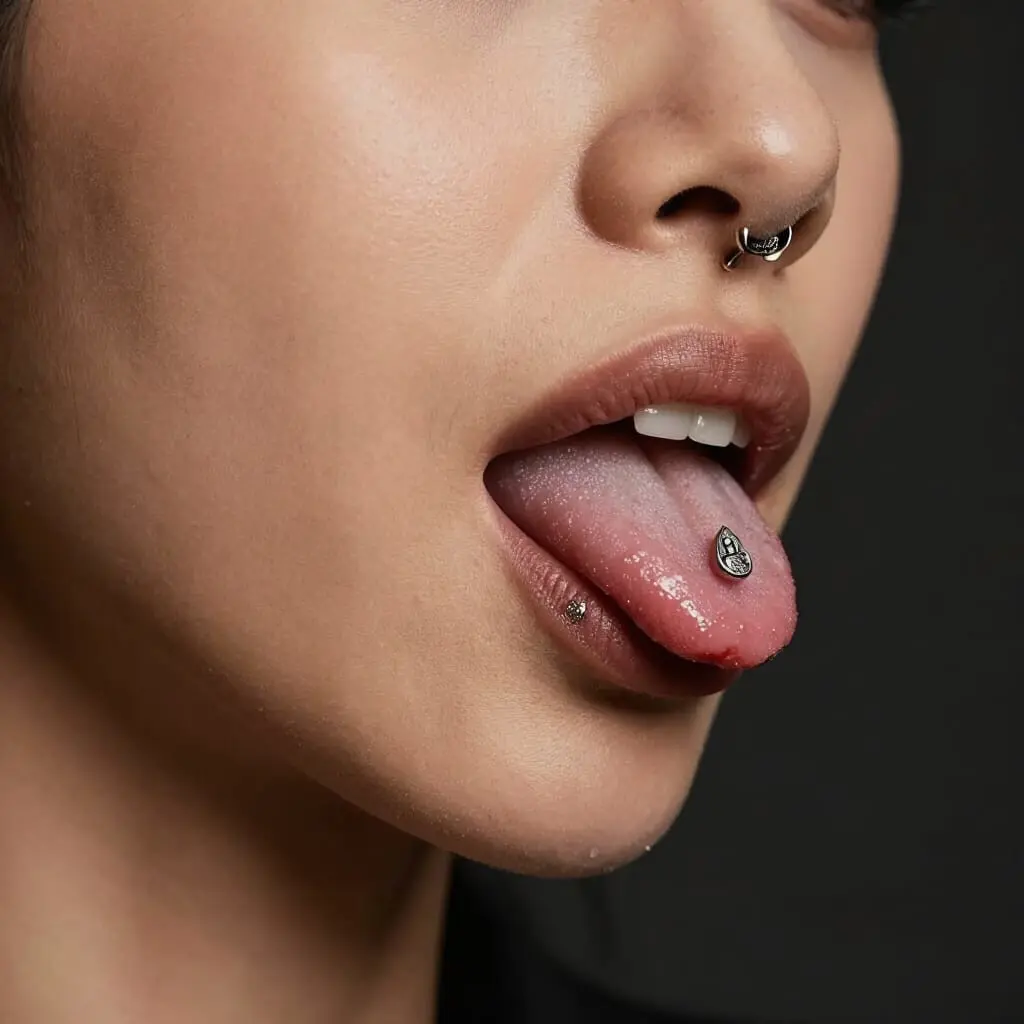 Piercings langue et labret illustrant leur symbolique et leur évolution à travers les cultures.