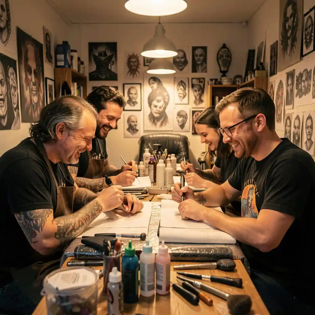 Les coulisses du studio entre concentration, bonne humeur et travail d'équipe.