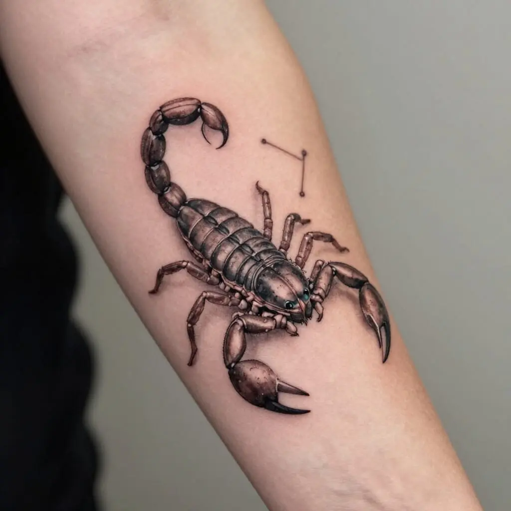 Tatouage et article : Tatouage Scorpion : symboles, idées et significations